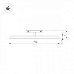 светильник mag-orient-tube-turn-l900-30w warm3000 (wh, 180 deg, 48v) (arlight, ip20 металл, 3 года)